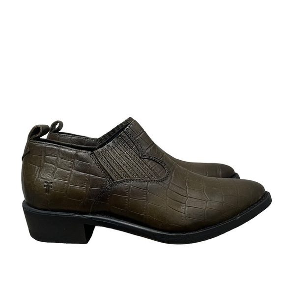 Frye Billy Shootie Rosemary Green Western Ankle Boots 7 - Picture 1 of 7